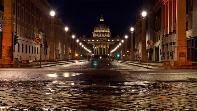 Piazza-San-Pietro.-Vaticano,-Roma,-Italia---lapso-de-tiempo