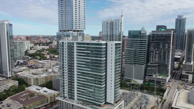 Aerial-of-Downtown-Austin,-Texas