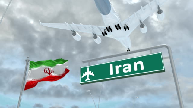 Iran,-approach-of-the-aircraft-to-land