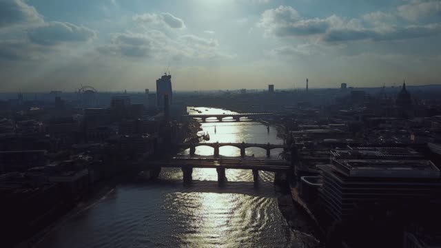 Amazing-aerial-view-of-the-London-city-from-above-during-sunset
