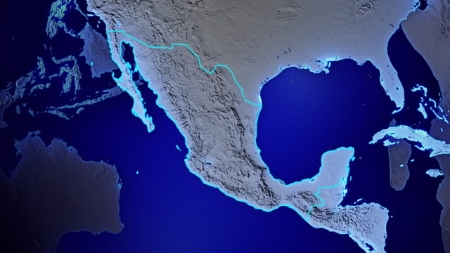 Erde-mit-Grenzen-von-Mexiko-transparent