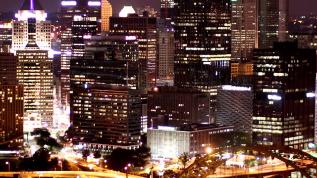 Skyline-von-Pittsburgh-Zeitraffer-Nacht