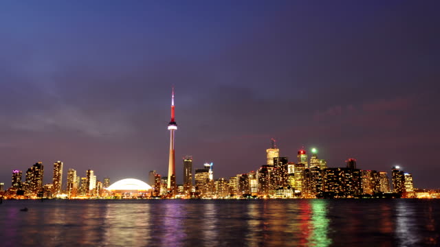 Toronto-skyline-Sonnenuntergang-Zeitraffer