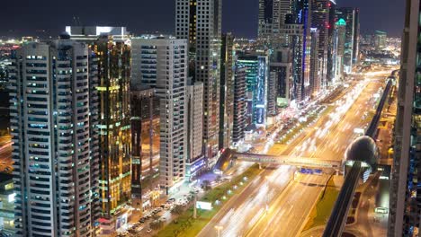 4k-time-lapse-on-high-light-street-in-dubai