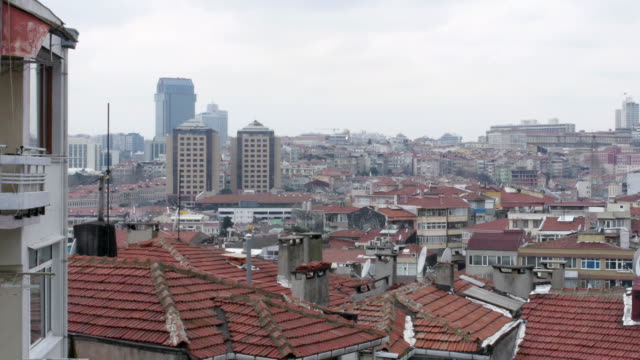 Hässlich-Dach-Aufsicht-auf-Istanbul,-Türkei