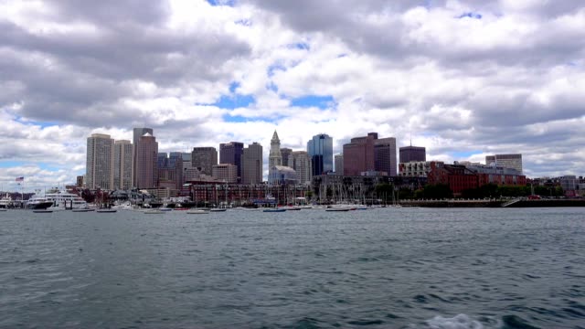 Boston-Skyline-Establishing-Shot-as-Seen-from-Boston-Inner-Harbor