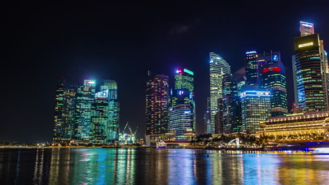 Nachtlicht-Runde-Panorama-4-k-Zeitraffer-von-Singapur-bay