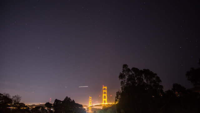 Stars-over-the-Golden-Gate-Bridge,-San-Francisco