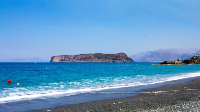 Dino-Island-and-Blue-Sea,-Isola-di-Dino,-Praia-a-Mare,-Calabria,-South-Italy,-Time-Lapse