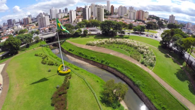 Brazilian-Flag-on-Ipiranga,-Sao-Paulo,-Brazil