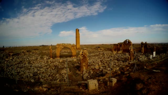 ruins-of-an-ancient-Muslim-university-in-south-east-Turkey,-border-with-Syria