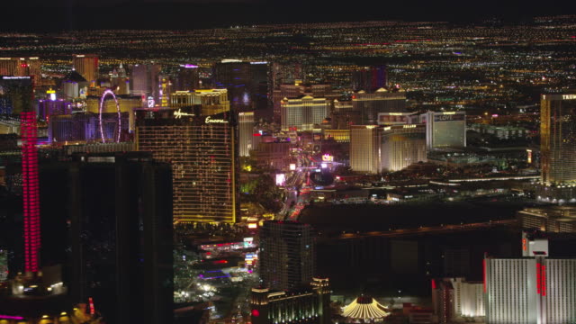Luftaufnahme-des-Las-Vegas-Strip-bei-Nacht.