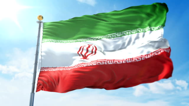 La-bandera-de-Irán-sin-fisuras-bucle-video-de-renderizado-3D.-Bella-textil-tela-tela-bucle-agitando