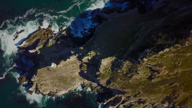 Aerial-view-of-rocky-coast-around-Cape-Town,-South-Africa.