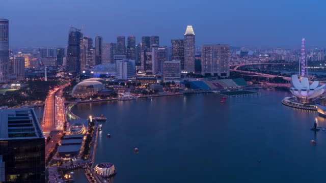 Lapso-de-tiempo-del-horizonte-de-Marina-Bay-(Singapur)