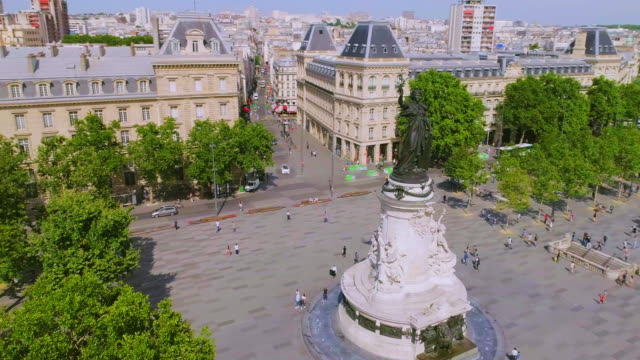 Place-de-la-Republique,-Paris-Aerial-France