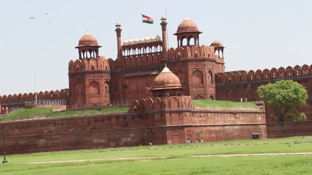 Red-Fort,-UNESCO-world-heritage-site,-Delhi