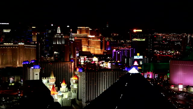 Blick-auf-den-Las-Vegas-Strip,-Nahaufnahme,-bei-Nacht