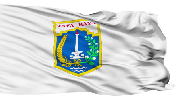 Stadt-Jakarta-isoliert-Wehende-Flagge