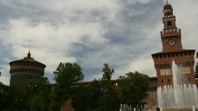 Italien-Mailand-Sommertag-Sforza-Schloss-berühmten-Panorama-4k