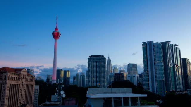 Sunrise--timelapse-from-high-vantage-point-overlooking-Kuala-Lumpur-cityscapes