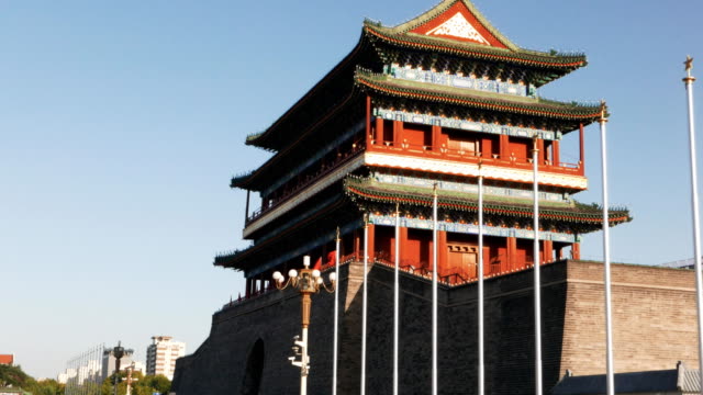 kippen-Sie-nach-oben-Blick-auf-das-Qianmen-Tor-in-Peking
