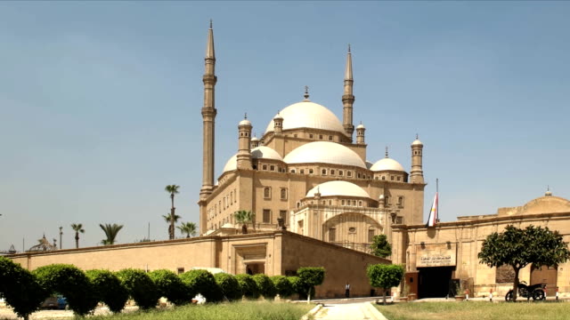 morgendliche-Aussicht-der-Alabaster-Moschee-in-Kairo,-Ägypten