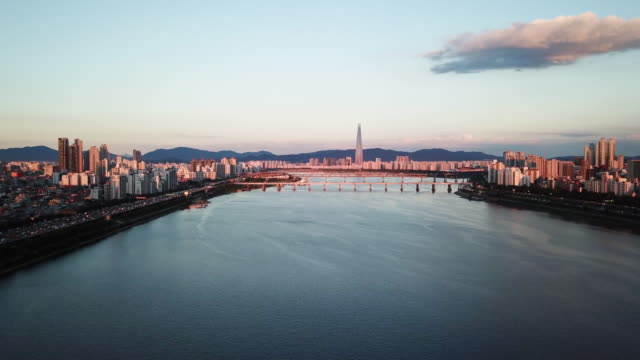 Vista-aérea-en-Seúl-Skyline,-Corea-del-sur