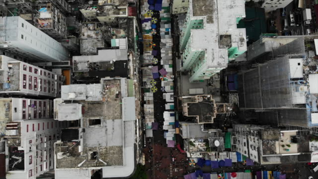 old-street-in-hong-knog-aerial-view,-sham-shun-po