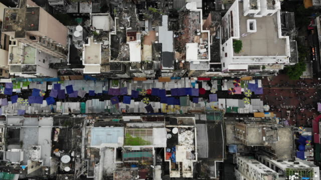 alte-Straße-in-Hong-Knog-Luftbild,-Sham-meiden-po
