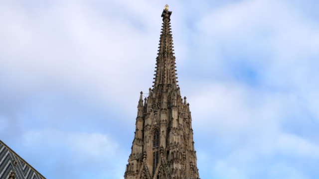 tilt-down-clip-of-the-steeple-of-st-stephen's-cathedral-in-vienna