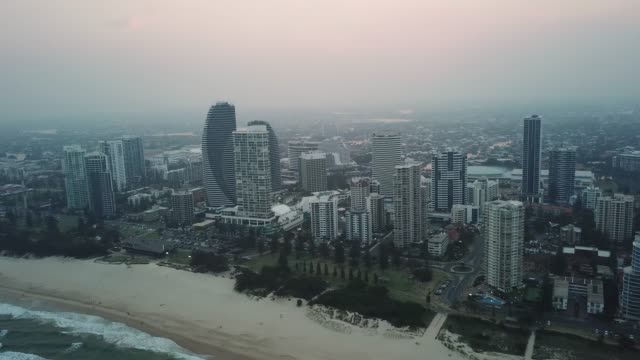 Broadbeach-aerial-video-on-the-Gold-Coast-at-sunset