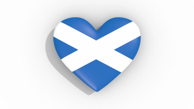 Corazón-en-colores-de-la-bandera-de-pulsos-de-Escocia,-del-lazo