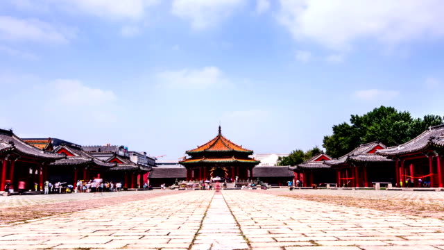 Shenyang,-China-Ago-1,2014:-El-famoso-Dazheng-Hall-en-la-Ciudad-Prohibida-de-Shenyang,-China
