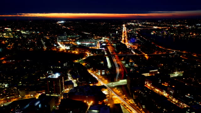Timelapse-vista-de-la-ciudad-de-Boston-y-a-la-noche