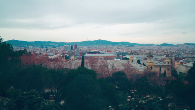 barcelona-royal-Palast-Stadt-Panorama--4-k-Zeitraffer\"