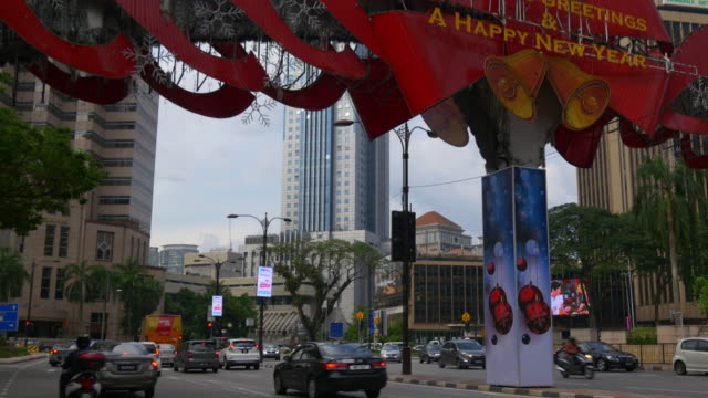 decoración-de-año-nuevo-calle-de-tráfico-centro-de-Malasia-día-kuala-lumpur