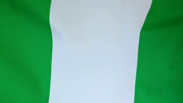 Closeup-of-the-flag-of-Nigeria-in-slow-motion