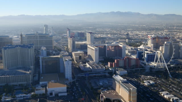 Vista-aérea-de-las-Vegas,-Nevada-durante-el-día-de-Las-Vegas-Strip