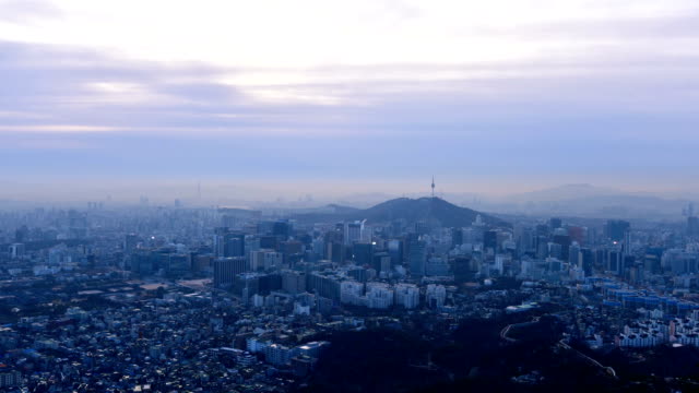 Lapso-de-tiempo-de-Seúl-Skyline,-Corea-del-sur.