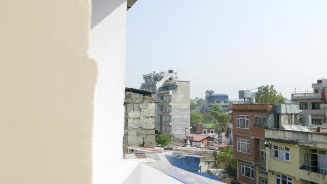 Panorama-view-over-Kathmandu-city-with-roofs,-Nepal.