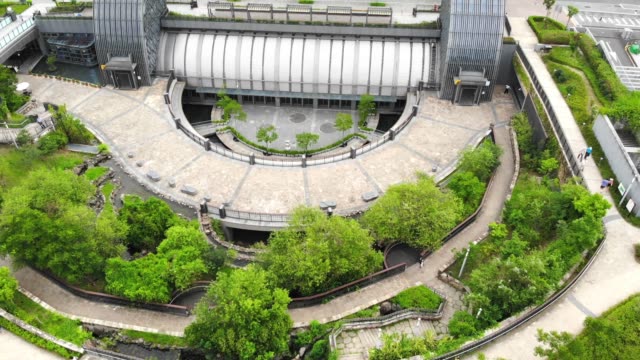 Aerial-Aufstieg-des-Taipei-u-Bahn-nächsten-park