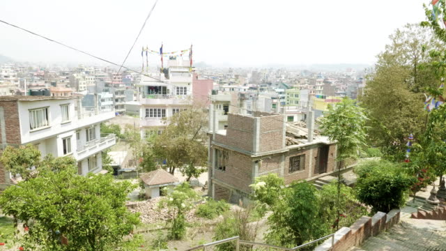 Edificios-en-la-ciudad-de-Asia,-Katmandú.