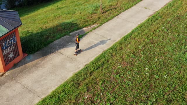longboarder-in-an-aerial-view