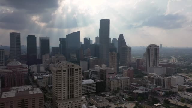 Aerial-of-Downtown-Houston,-Texas