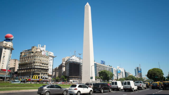 Argentina-Buenos-Aires-Obelisk-with-traffic-at-rush-hour