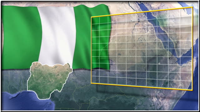 Nigeria-Flagge-und-Karte-animation
