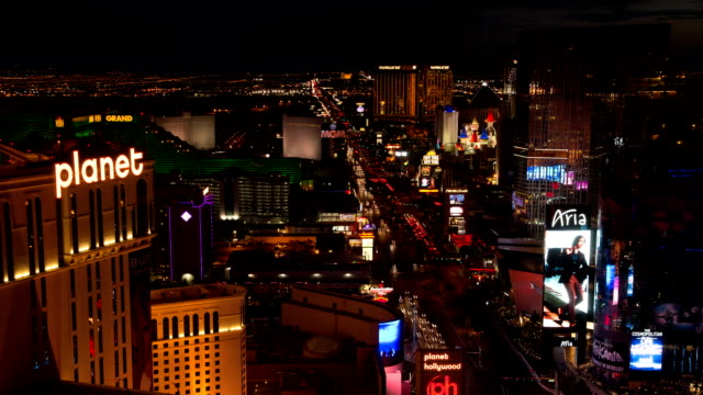Strip-de-Las-Vegas-la-noche,-lapso-de-tiempo