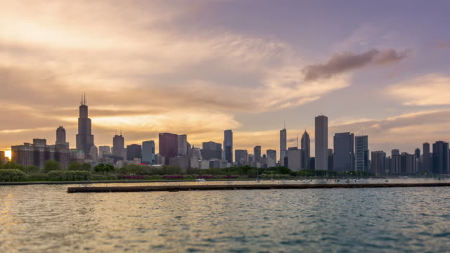 La-vista-de-los-edificios-de-Chicago