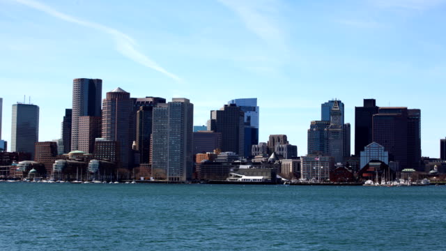 Timelapse-of-the-Boston-city-center-and-harbor